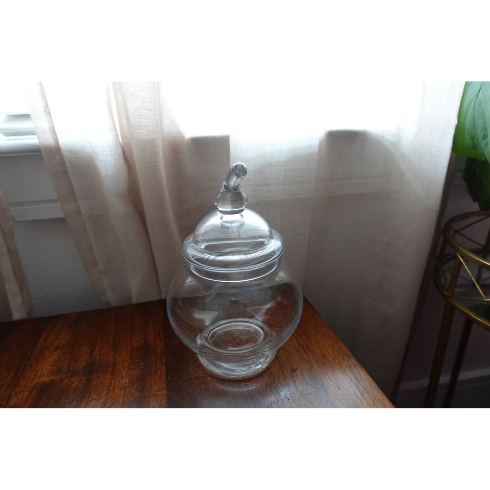 Vintage 8‎ inches clear glass apothecary jar with lid - Picture 9 of 9